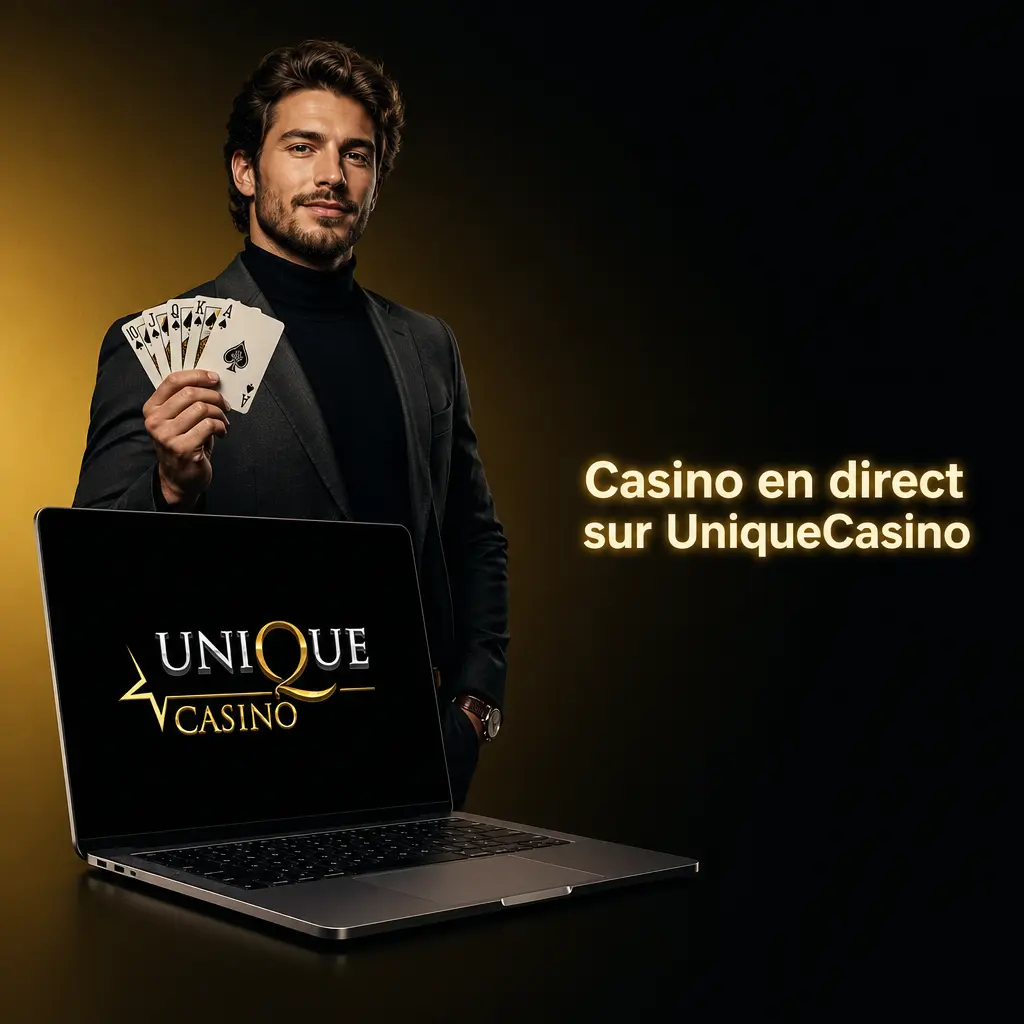 Table de casino en direct avec croupier humain sur UniqueCasino
